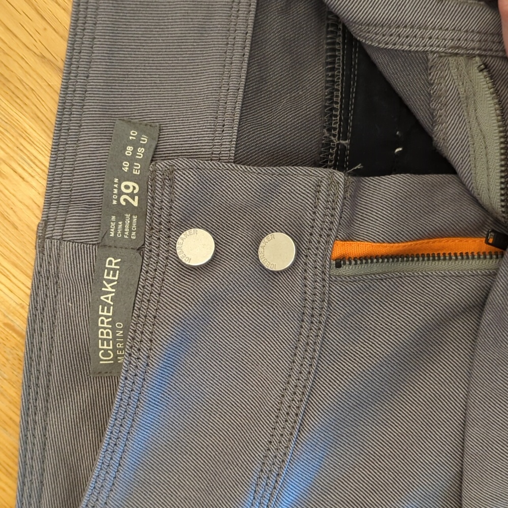 Icebreaker merino pants, size 29, grey